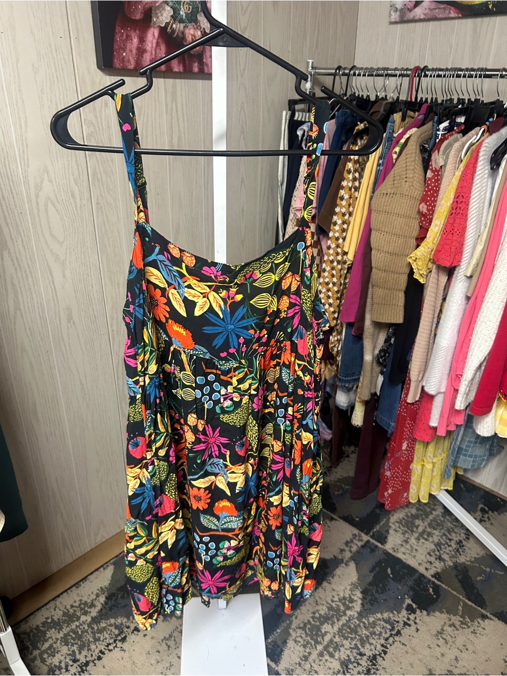 Natural Life Patti Mini Dress featuring a vibrant, colorful botanical floral - Picture 3 of 3